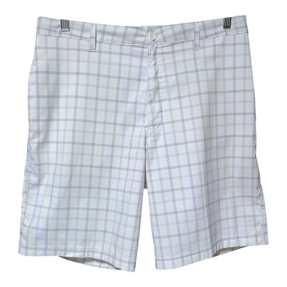 Champions Golf Shorts White & Black Plaid  Men's Sz 36 Approx 36x10